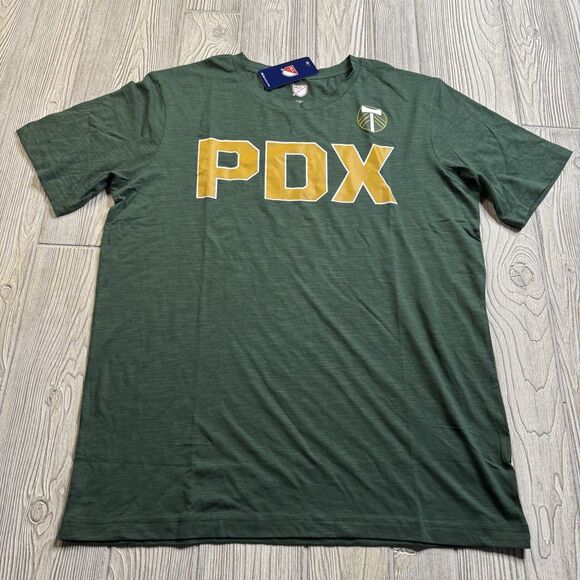 Portland Timbers PDX TShirt Men’s L Green Logo Soft MLS Soccer New - Picture 1 of 9
